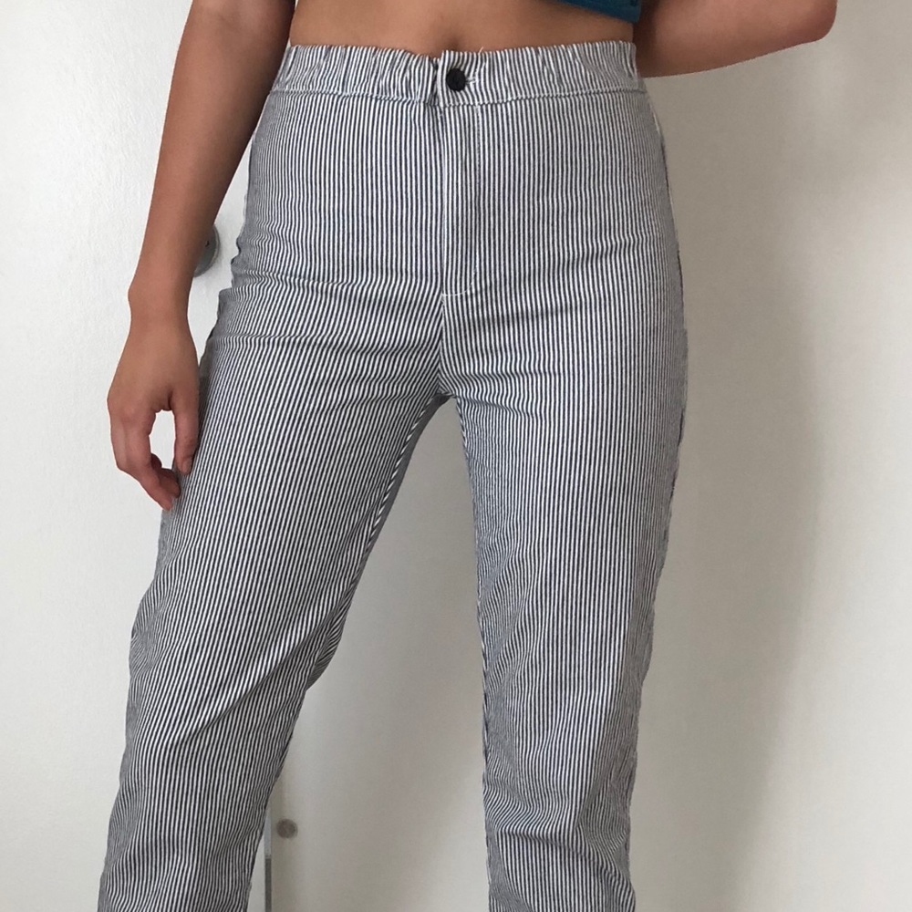 Brandy Melville gray and white Tilden pants